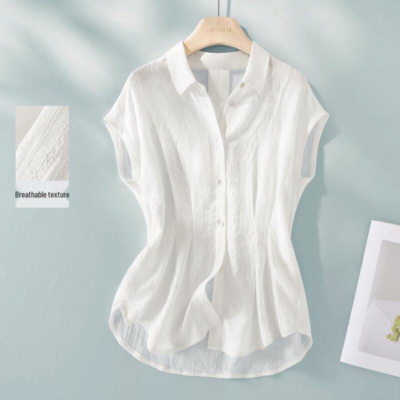 IHIMI Women s Light French Textured Sleeveless Shirt XL