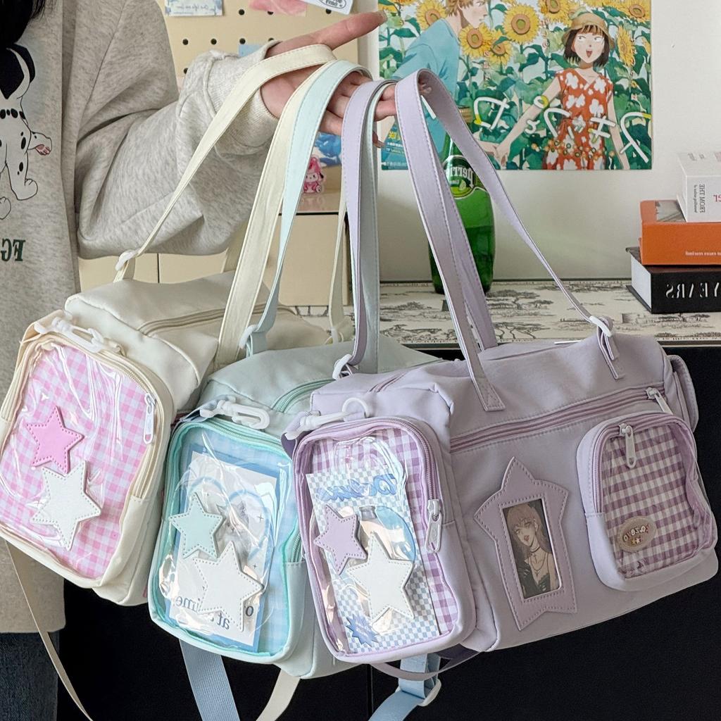 New Japanese Ins Crossbody Bag Large Capacity Versatile Travel Bag for Girls Kawaii Ulzzang Ita Bag Cute Hand-held Shoulder Bag