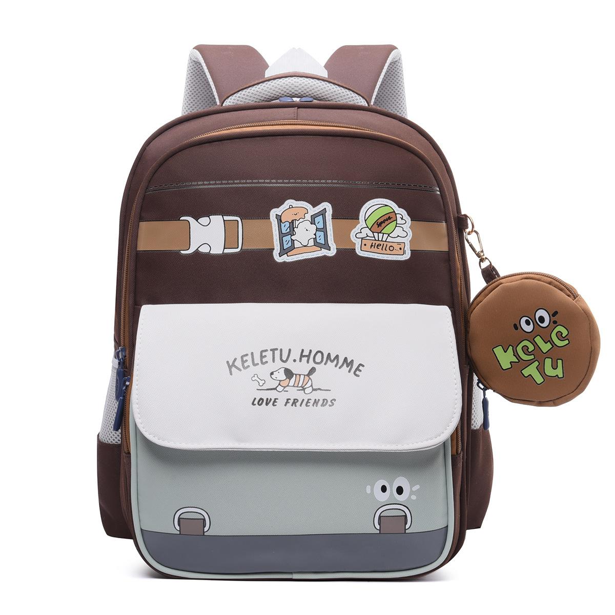 

School bag new primary school boys and girls children backpack large capacity lightweight wear-resistant anti-splashing school backpack коричневий