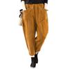 European & American Women's Corduroy Pants - Elastic Waist, Pocketed, Loose Fit, Tapered Leg, 2026 Autumn/Winter Collection
