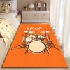 Drum Set Design Orange Carpet Suitable As a Non-slip Mat for the Living Room or Bedroom Sofa