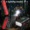 1 Set Rechargeable Bicycle Flashlight Bike Light Front Led Power Display Cycling Headlight Taillight For Cycling Riding Safety