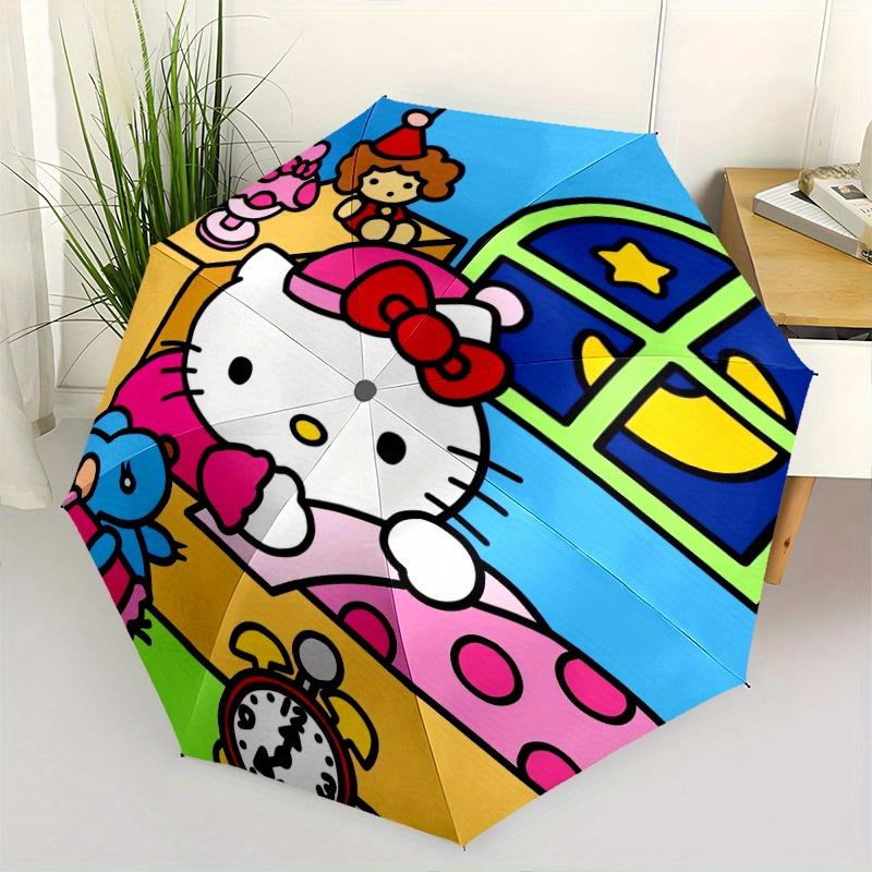 

Goodnight Hello Kitty Cartoon Cartoon Umbrella, Portable 3-Fold Compact Umbrella, Suitable for Camping, Hiking and Travel, Ideal Easter Birthday Gift
