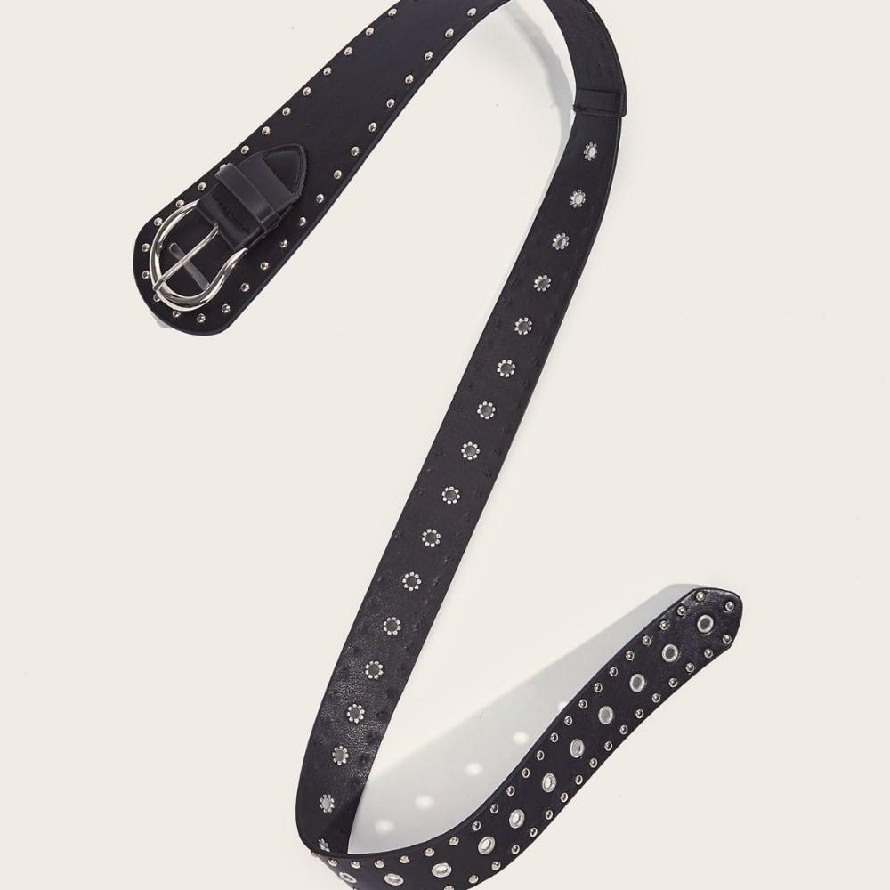 Rivets Design Studded Belt Wide Belt Waist Strap Fashion Punk Belt Y2K Style
