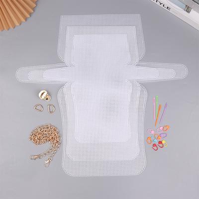 Plastic Mesh For Bag Making Diy Handcraft Bags Weaving Material Latch Hook Bags Made Plastic Grid Hook Crafts Making Accessories