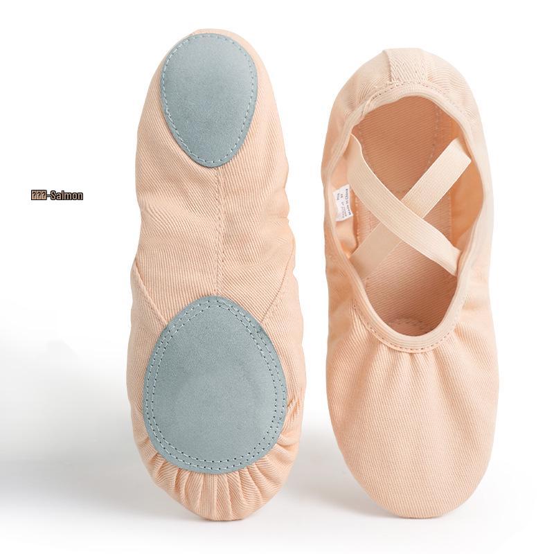 Kinderballett Katzenpfotenschuhe: Elastisch, Weiche Sohle, Schnürloses Canvas-Übungsschuhwerk