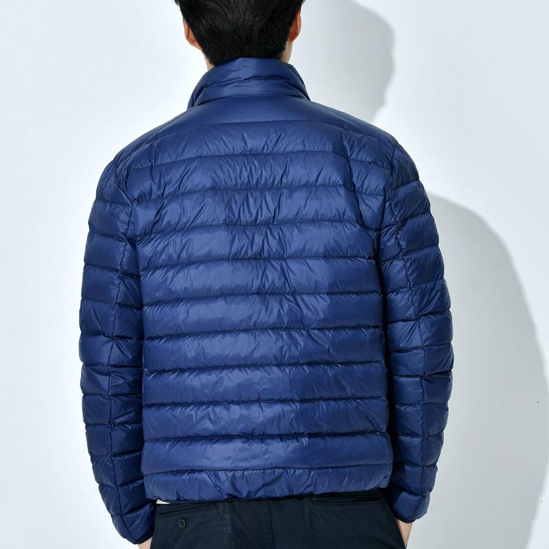 Trendy Lightweight Down Coat Men's Stand Collar Slimming Smooth Jacket Youth Men Casual Scene