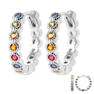 [R7487] - Silver 'Sissi' Silver Hoop Earrings (rhodium) - 18mm 3mm