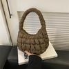 Folded Cloud Bag Women's Niche Hand Carry Plaid Bubble Bag New Down Mini Handbag