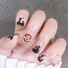 24-Piece Black Pumpkin Halloween False Nails: Sweet, Cool, Exaggerated Design