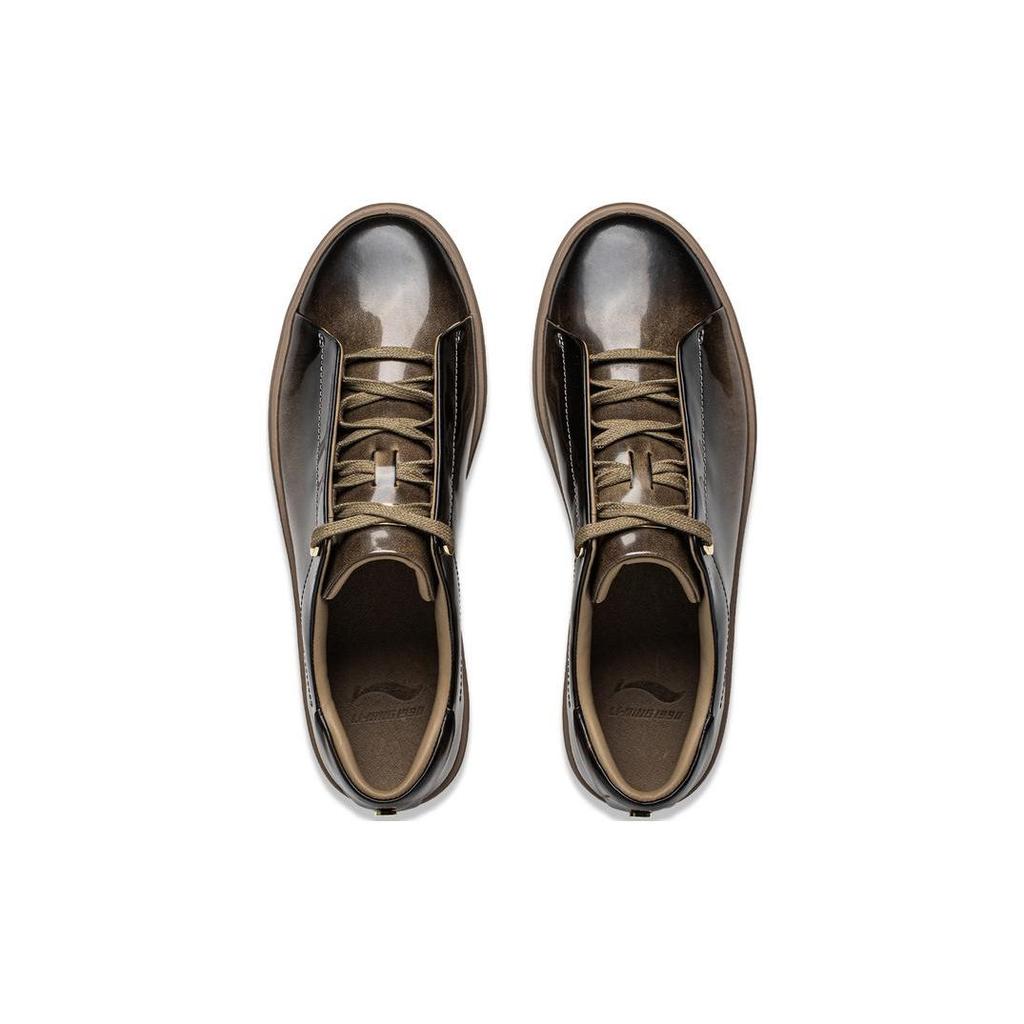 Li-Ning 1990 Commuter Series Casual Comfortable Lightweight Durable Low-Top Skate Shoes Men Sneakers Light-Chestnut-Brown ALHT101-1