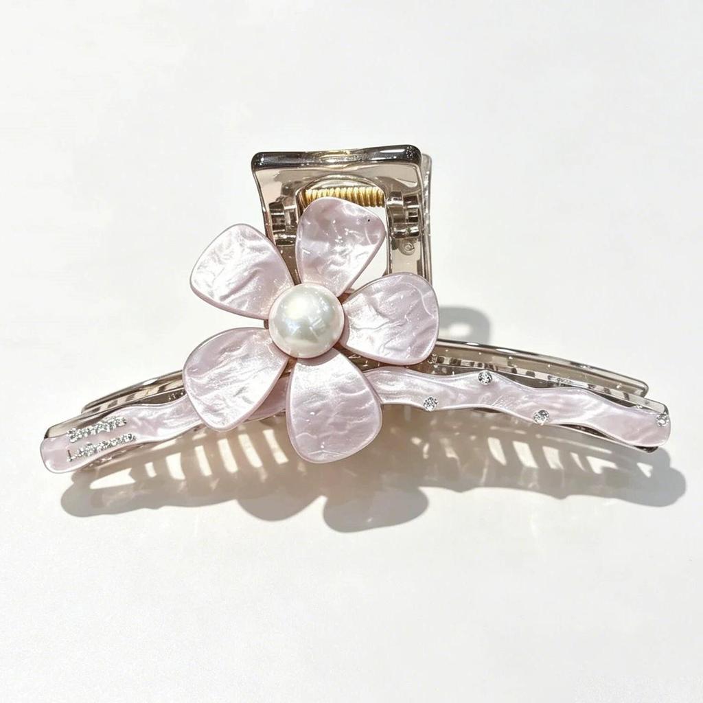 Beaded Flower Large Hair Claw Clip for Women - 2026 Stylish High-End Hairpin Accessory