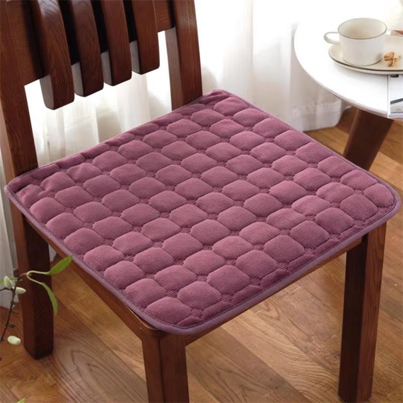 Autumn and Winter Plush Dining Chair Anti-slip Pad Simple Household Soft Stool Mat Study Room Solid Color Computer Chair Cushion