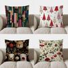 Christmas Geometric Pattern Throw Pillow Cover With Short Plush Print Living Room Sofa Decoration Cushion Cover Pillow Covers