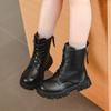 Fashionable New Comfortable Round Toe Thick Soled Riding Boots Popular in Autumn Winter Sweet Girl Baby Sports Mid Length Boots