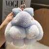 Plush Pompoms Bow Rabbit Pendant Cartoon Hanging Ornament Fluffy Bunny Doll Keychain Stuffed Doll Bag Pendant Bag Accessories