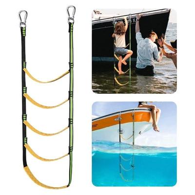 Escada de corda para barco de 3/4/5 degraus, extensão de escada de corda para barco, escada dobrável para barco auxiliar, escada de natação para veleiro, caiaque