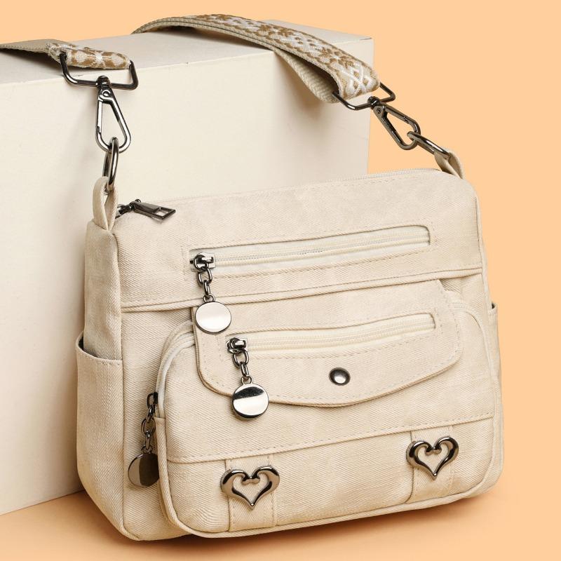 Geantă Crossbody Piele Moale Geantă de Umăr Simplă Retro și la Modă Capacitate Mare Capacitate Mare Geantă de Damă