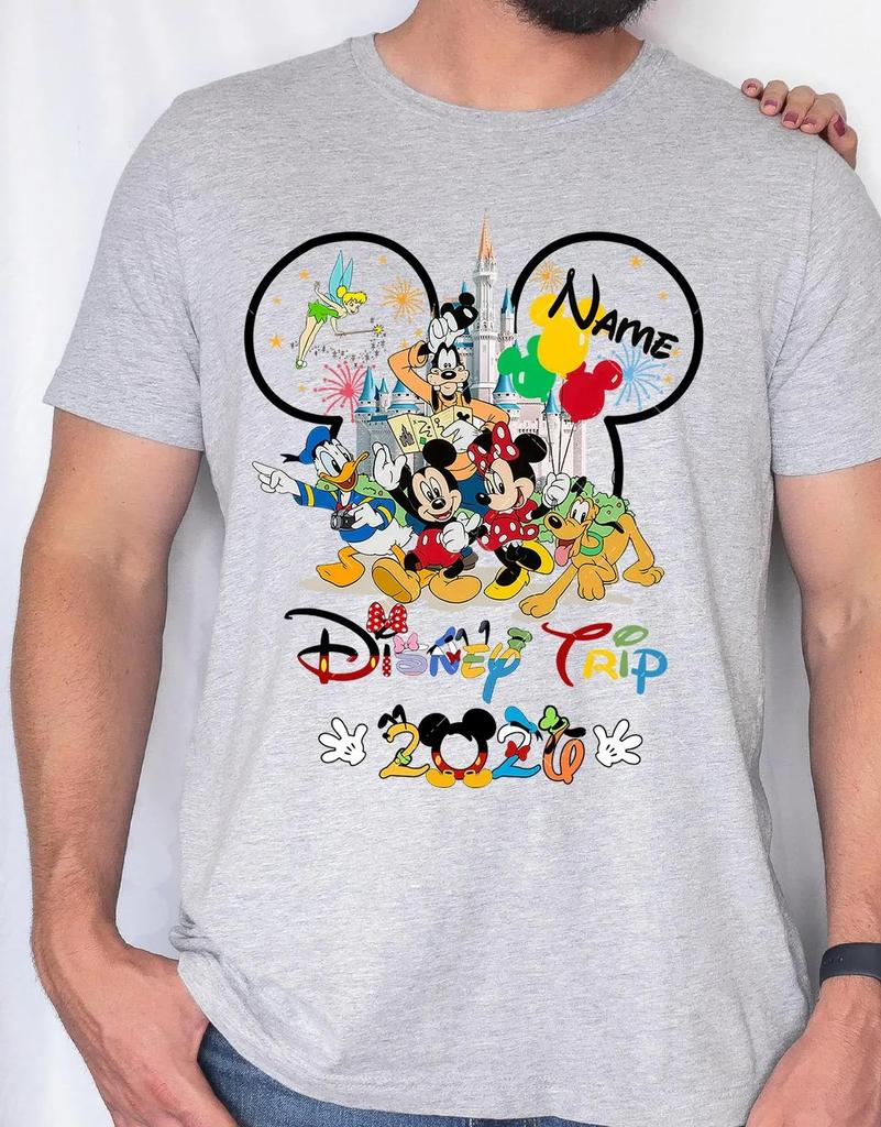 Disneyland Matching 2026 Shirts Family Trip Tees with Personalization Summer Mens and Womens Loose and Breathable Tshirt Top