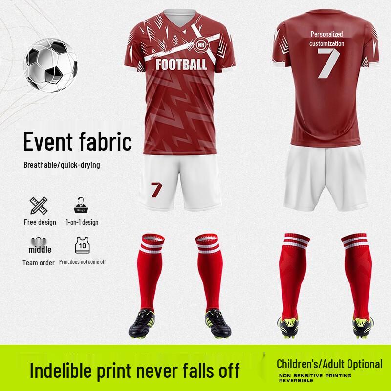 Unisex Short Sleeve Soccer Uniform Set XS-6XL