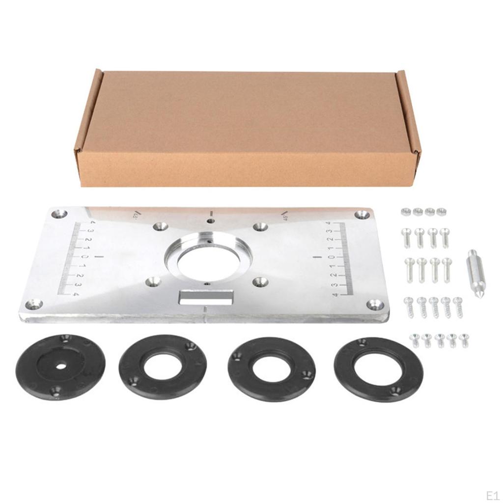 Table Insert Plate Trimming Machine Board W/ 4pcs for Woodworking