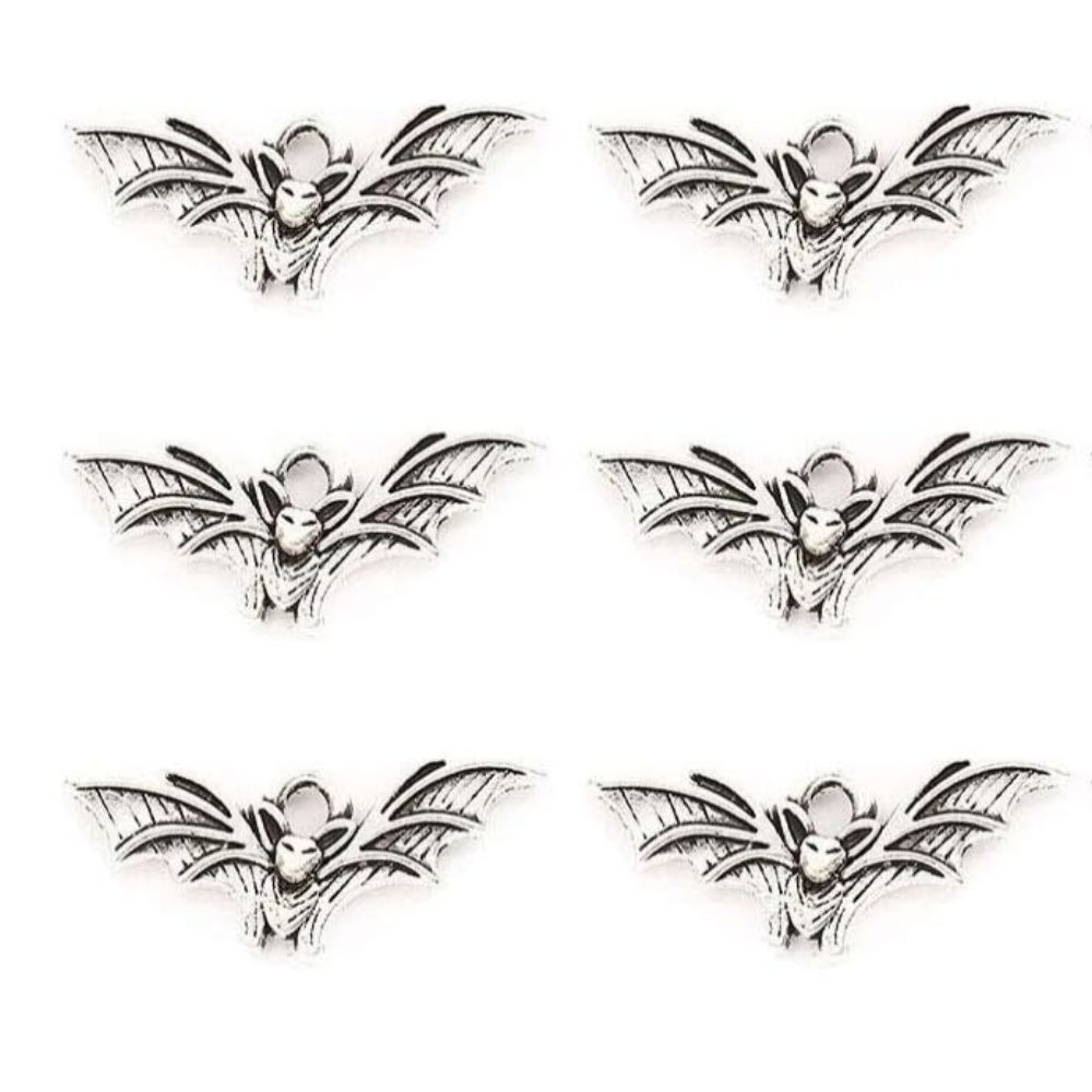 

120pcs Alloy Bat Charms Pendants Bloodsucking Bat Antique Silver Plated Pendants Jewelry Making