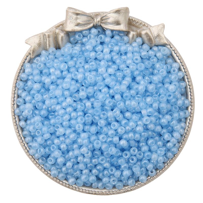 

20 г 3/4 мм имитация мороженого стеклянные рисовые бусины материал ручная работа серьги из бисера браслет аксессуары для волос 4mm aperture about 1mm 20g/bag, about 300 pieces лазурь
