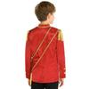 Kids Circus Ringmaster Jacket Long Sleeve Zip Up Tassel Golden Braided Tape Major Uniform Costume Sash