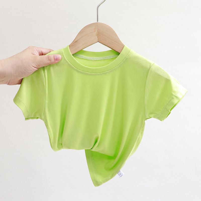 2024 Summer Kids' Korean Style Casual T-shirt - Boys' & Girls' Short-Sleeve
