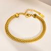 Vintage Mesh Link Bracelet for Women ,Thick Chain Stainless Steel Fashion Wristhand