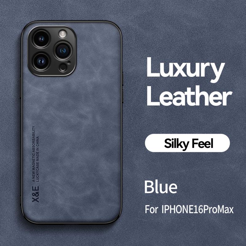 Luksusowe etui na telefon ze skóry owczej dla iPhone 16 15 14 Pro Max Plus 16E Z magnetycznym przyssaniem Lekkie Elegancki skórzany pokrowiec