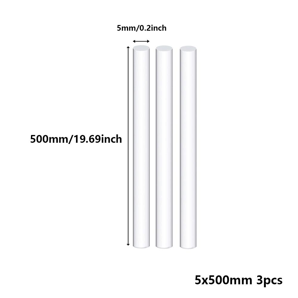 1-5pcs DIY Clear Acrylic Rods 500mm Round Bars - Easy Cut & Shape for Custom Builds, Craft Projects
