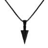 Men's Design Matte Black Long Necklace with Arrow Pendant Jewelry Chain Punk Rock Christmas Halloween Neck Chain For Men Women