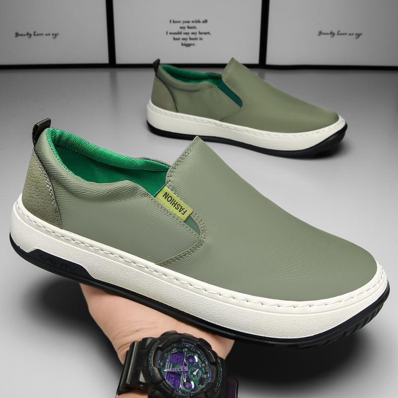 

Ice silk cloth men s shoes breathable canvas shoes one pedal lazy shoes old Beijing cloth shoes driving soft-soled men s shoes work shoes 44 зелёный