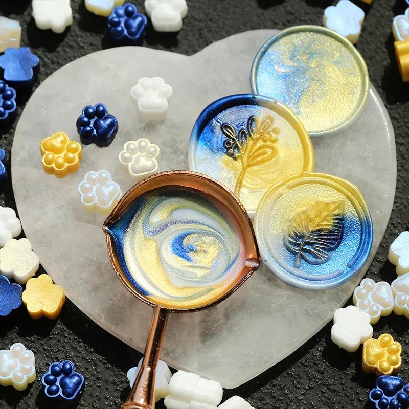 150pcs Original Cat Paw Seal Wax Grains Mixed Color Pearlescent Wax DIY Manual Account Greeting Card Envelope Decoration