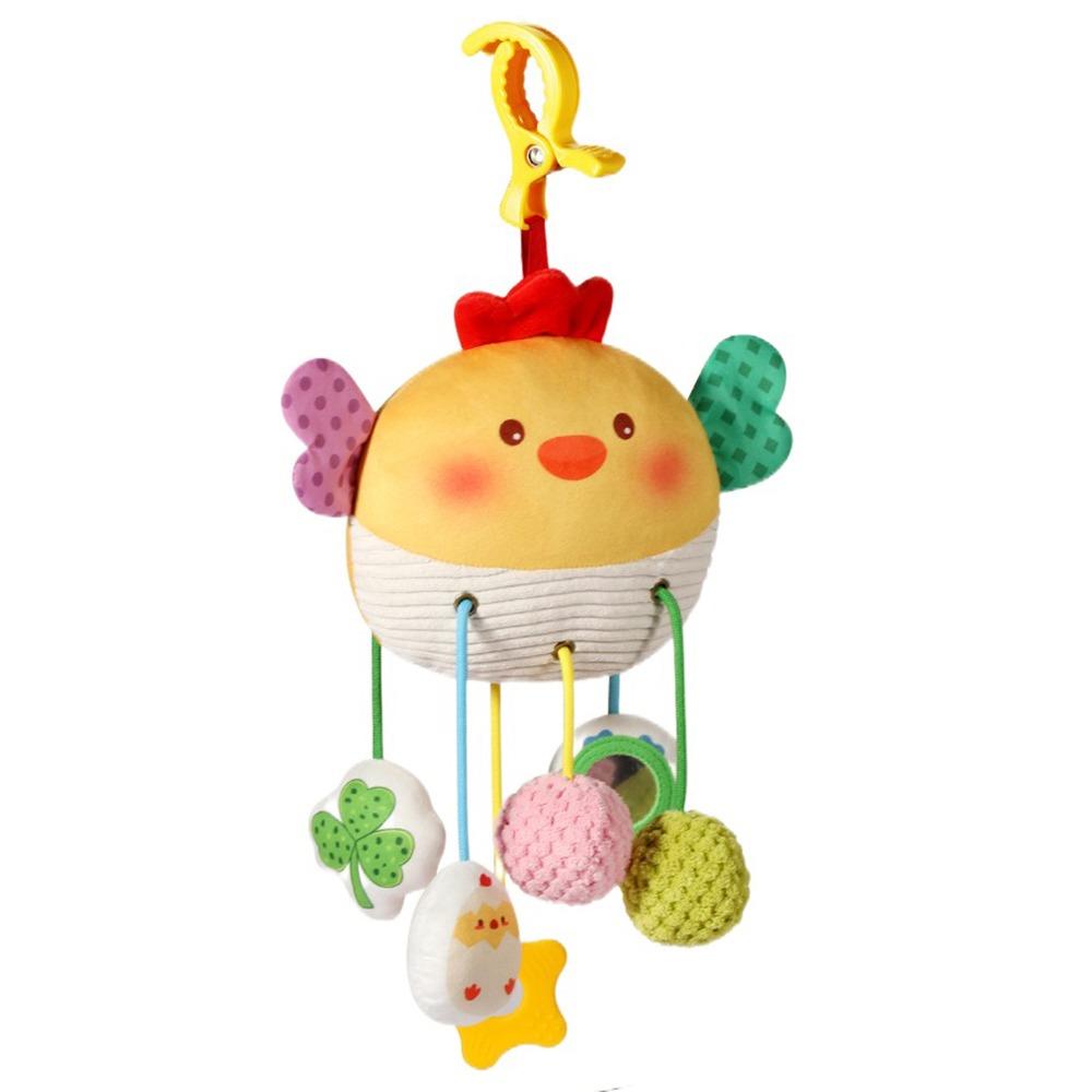 Distorting Mirror Plush Stuffed Sensory Toy with Clamp Stroller Hanging Ornaments  Toddlers
