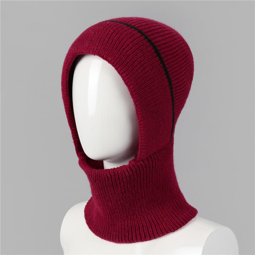 Hat Women'S Winter Mask Scarf One-Piece Hat Mom Plush Thick Wool Hat Cycling Warm Windproof Hat