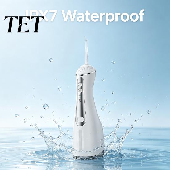 Cordless Dental Irrigator Electric Water Flosser, 3 Pressure Modes And 4 Nozzles Design, 330ml Capacity Orthodontic Oral Tank, Rechargeable