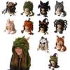 Novelty Headgear Craft Kit Fantasy Hood Crochet Kit, Cute Animal Hat DIY Dragon Unicorn Parent Child Activity Skull Earflap for Adults, Handmade