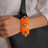 Bohemian Acrylic Rhinestone Bangle Wide Retro Hand Ring Turquoise Acrylic Bracelet  Lady Girls