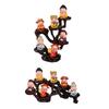 6 Pieces God of Good Fortune Figurines Desktop Ornaments Prosperity Sculpture for New Year Living Room Office Bookshelf Gift