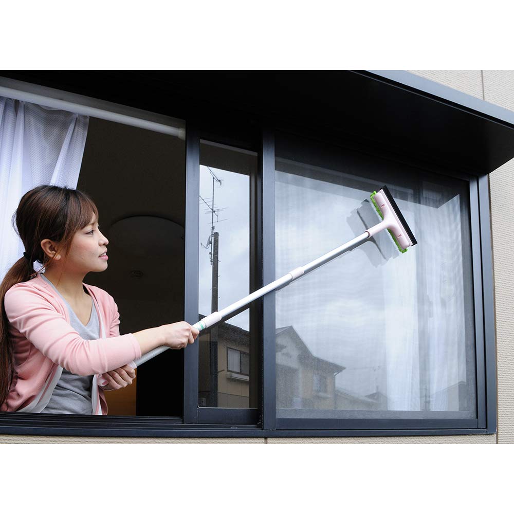 Azuma Kogyo TK Extendable Glass Screen Wiper Pink Cleaning Windows and Screens with Just One Item Glass Wiper Screen Brush Wiping Width 25cm Total