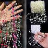 2/5/10Meter Imitation Pearl String Fishing Line Artificial Pearls String 8+3mm Bead Chain for Craft Garland Flower Wedding Decor
