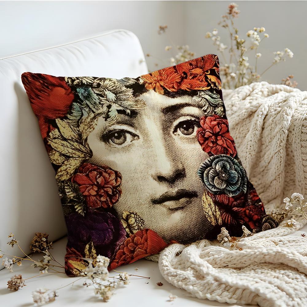 Cushion Cover Linen SkinFriendly Soft Decorative Case For Sofa Home Decor Abstract Women Simple Anime Art Pillow cover