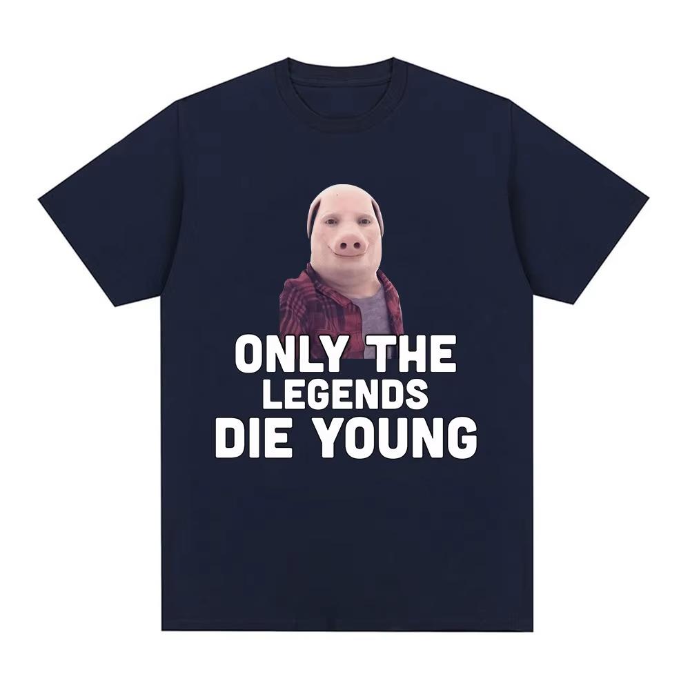 R.I.P John Pork Funny Humor Pig Meme T Shirt Men's Women Fashion Vintage Tops Cotton Oversized Short Sleeve Tee Nostalgic Casual