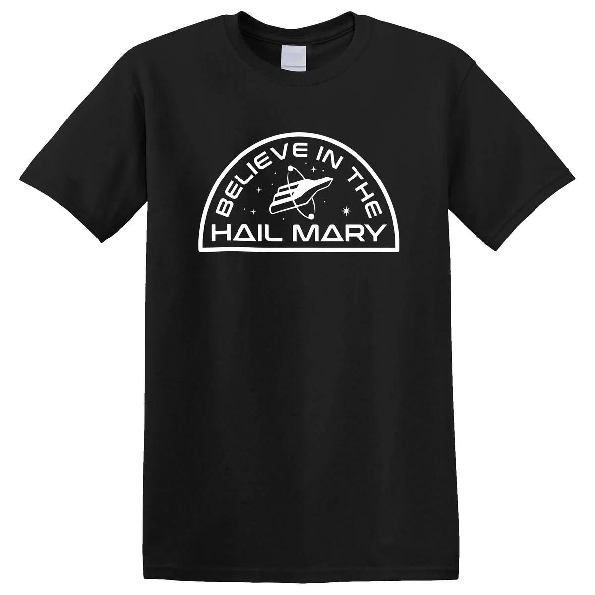 Project Hail Mary BELIEVE IN THE HAIL MARY T-shirt Men and Women Summer Clothing Breathable Fashion Round Neck Short Sleeved ... S разноцветный