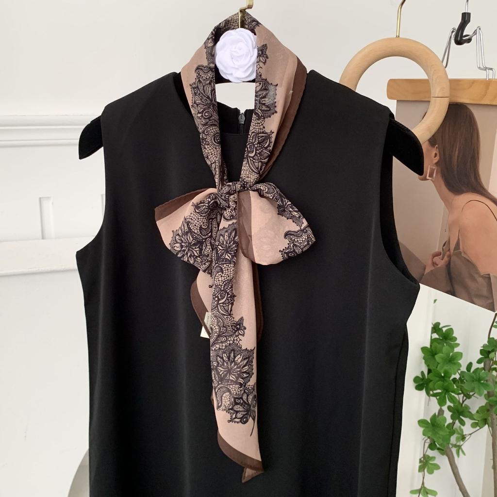 Scarf for Women Versatile Neck Flower Scarf Versatile Striped Headband Hairband Scarf