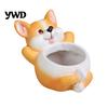 Cute Animal Planter for Shelves Cat Eating Fish Planter, Plant Pot with Drainage, Funny Modern Succulents Office Corgi Succulents, Indoor Plants, Home
