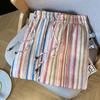 Pantaloni Lunghi Larghi a Righe Arcobaleno Estivi da Donna Coulisse Elastico Vita Alta Stile Boho Vacanza Spiaggia Pantaloni Casual Colorati