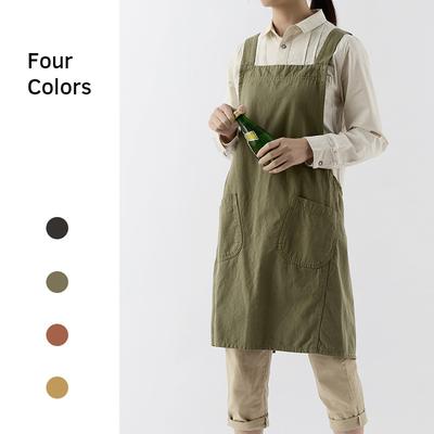 Anti-dirty Long Vest Waterproof Kitchen Apron with Pockets Women's Painting Cooking Working Pinafore Nail Salon Beauty Apron